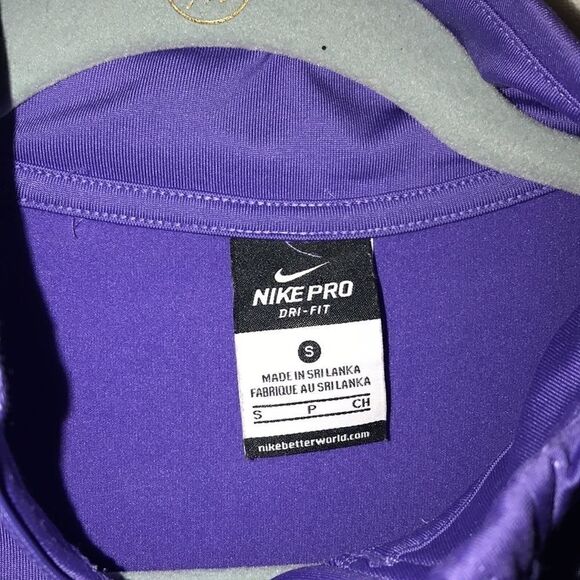 Nike Pro Women's Dri-Fit Half Zip Long Sleeve Athletic Purple Sweatshirt Size S - Picture 7 of 10
